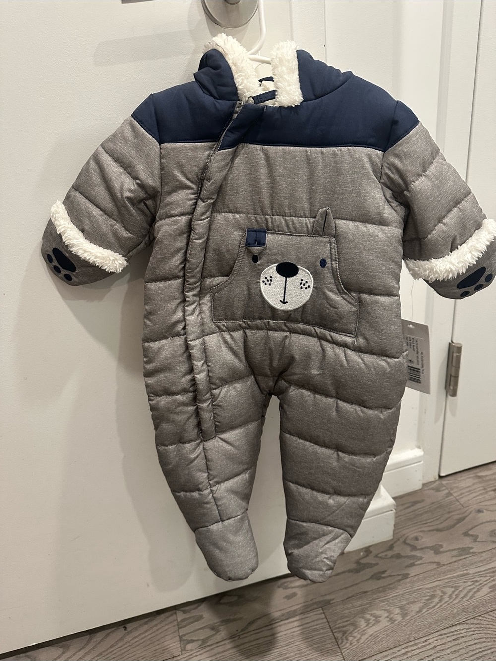 Rothschild Gray and Navy Baby One-Piece Snowsuit